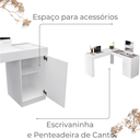 Ver imagem 5 de Penteadeira de Canto com Escrivaninha Estrela com Espelho e Divisórias - Edecasamoveis