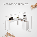 Ver imagem 3 de Penteadeira de Canto com Escrivaninha Estrela com Espelho e Divisórias - Edecasamoveis