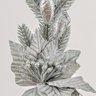 Folhagem Prata De Natal 38x8x12cm Haste Poinsettia - 4