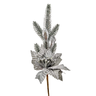 Folhagem Prata De Natal 38x8x12cm Haste Poinsettia - 1