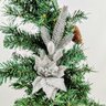 Folhagem Prata De Natal 38x8x12cm Haste Poinsettia - 3