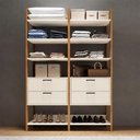 Ver imagem 4 de Closet Estante Multiuso 1,47 m X 2,20 m com 4 Gavetas e Nichos 100% MDF Dalla Costa Cor:Off White