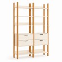 Ver imagem 2 de Closet Estante Multiuso 1,47 m X 2,20 m com 4 Gavetas e Nichos 100% MDF Dalla Costa Cor:Off White