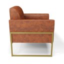 Ver imagem 6 de Poltrona Sala Decorativa Kit 2 Marisa Industrial Alta Dourada Sintético Pu D03 - D’Rossi