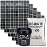 Kit 11 Pastilhas de Vidro Preta+cola+rejunte Branco - 1