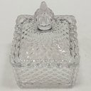 Ver imagem 2 de Potiche Decorativo de Vidro Transparente 11x8x8cm Tampa Enfeite Sala Mesa