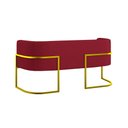 Ver imagem 5 de Sofá Namoradeira 2 Lugares Moderna Base Metal Gold – Balaqui Cor:marsala