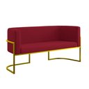 Ver imagem 1 de Sofá Namoradeira 2 Lugares Moderna Base Metal Gold – Balaqui Cor:marsala