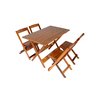 Jogo Conjunto 4 cadeiras e 1 mesa dobrável de Madeira 120 x 70 - com pintura na cor mel - 1