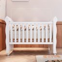 Ver mais imagens de Conjunto Quarto Bebê Berço 3 em 1 Mirelle Cômoda 4 Gavetas 1 Porta 100% MDF Branco