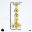 Ver imagem 4 de Castiçal Dourado de Latão Suporte 1 Vela Igreja 3 Bolas 15cm