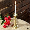 Ver imagem 6 de Castiçal Dourado de Latão Suporte 1 Vela Igreja 3 Bolas 15cm