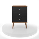 Ver imagem 7 de Mesa de Cabeceira Mix 3 gavetas Preto/ Freijó