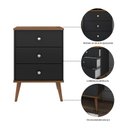 Ver imagem 5 de Mesa de Cabeceira Mix 3 gavetas Preto/ Freijó