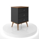 Ver imagem 6 de Mesa de Cabeceira Mix 3 gavetas Preto/ Freijó