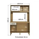 Ver imagem 4 de Cozinha Compacta 4 Portas 1 Gaveta Co1202 Ipê/cristalo - Decibal