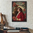Ver imagem 1 de Quadro Mulher Vintage com Cavalo 33x24cm:madeira Preta