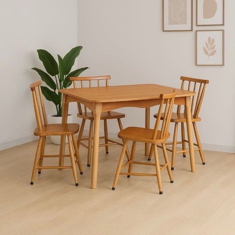 Jogo de Jantar Colonial Clássico Mesa Soft Mel 4 Cadeiras Mel Cozinha