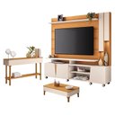 Ver imagem 1 de Estante Home Theater Virtus Cinamomo Off White com Mesa de Centro Liz e Aparador Fiero Off White