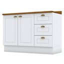 Ver imagem 1 de Balcão de Cozinha 120 Cm Nova York Branco com Tampo Nature – Henn