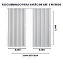 Ver imagem 6 de Cortina Basic Blackout Tecido Corta Luz 6,00x2,70m para Varão Simples 5m: Palha