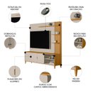 Ver imagem 3 de Estante Painel para Tv 70 Pol 200cm Apollo Tauari/off L06 - Mpozenato