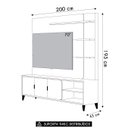 Ver imagem 4 de Estante Painel para Tv 70 Pol 200cm Apollo Tauari/off L06 - Mpozenato