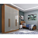 Ver imagem 1 de Guarda Roupa Solteiro 4 Portas e 2 Gavetas Dinamarca Cinamomo/off White - Tcil Móveis