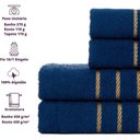 Ver imagem 3 de Jogo de Toalha 2 Banho + 2 Rosto Montreal 100% Algodão Alta Absorção - Azul Marinho