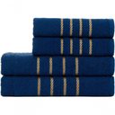 Ver imagem 1 de Jogo de Toalha 2 Banho + 2 Rosto Montreal 100% Algodão Alta Absorção - Azul Marinho