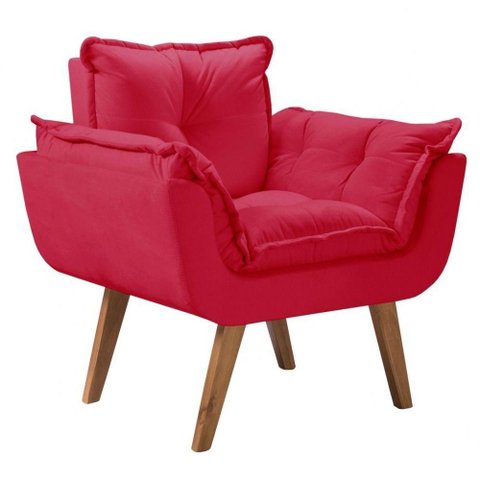 Poltrona Opalla 1 Lugar C- Pés Madeira Suede