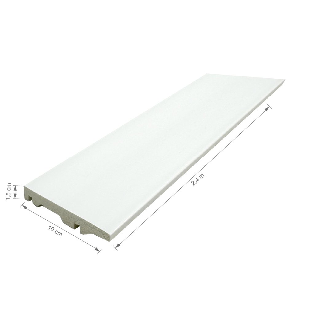 Rodapé de Poliestireno 10cm x 15mm Liso Metro Linear Casa Grassi - 5