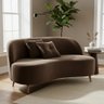 Sofa Curvo Organico 2 Lugares Suede - Dritex:suede Marrom - 2