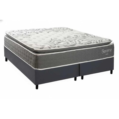 Cama Box Baú Casal + Colchão Molas Kappesberg Ensacadas Serene + Base Crc Courano Black