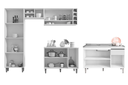 Ver imagem 3 de Cozinha Modulada Vanessa com Balcão para Pia 120MT Tatiane sem Tampo Branco AJL