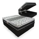 Ver imagem 1 de Cama Box com Baú Queen + Colchão de Molas - Castor - Class Tecnopedic One Face 158x198x67cm:preto