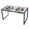 Comedouro Elevado Duplo Cão Porte G Preto - 1