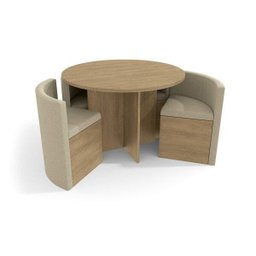 Conjunto Sala de Jantar Mesa Redonda 4 Cadeiras Estofadas Tiffany Espresso Móveis - 2 Conjunto Sala de Jantar Mesa Redonda 4 Cadeiras Estofadas Tiffany Espresso Móveis - 2