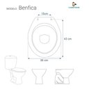 Ver imagem 3 de Assento Sanitário Poliéster Benfica Preto para Vaso Luzarte