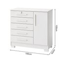 Ver imagem 2 de Cômoda Multiuso para Quarto Infantil Solteiro e Casal Compacta e Reforçada Moderna Royale Branco