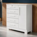 Ver imagem 5 de Cômoda Multiuso para Quarto Infantil Solteiro e Casal Compacta e Reforçada Moderna Royale Branco