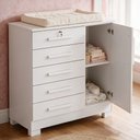 Ver imagem 3 de Cômoda Multiuso para Quarto Infantil Solteiro e Casal Compacta e Reforçada Moderna Royale Branco