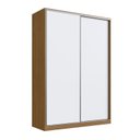 Ver imagem 1 de Guarda-Roupa Casal 2 Portas de Correr 3 Gavetas MDF Aura 165cm Marrom Branco/Freijó Natura