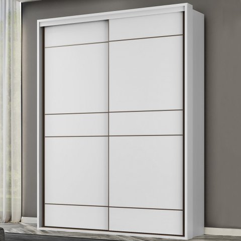 Guarda-Roupa Solteiro Qualita 2 Portas 3 Gavetas 100% Mdf Branco -
