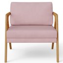 Ver imagem 6 de Poltrona Decorativa para Pietra com Estrutura de Madeira L02 Suede Rosê - Lyam Decor