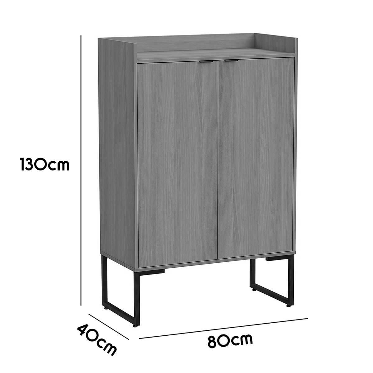 Balcão Alto para Sala em Aço Carbono Buffet 80cm Riviera Preto Dubhome - 2