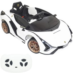 Mini Carro Elétrico Infantil Criança 6v Lamborghini Sián Controle Remoto Brinqway Bw-181 - Branco - 2