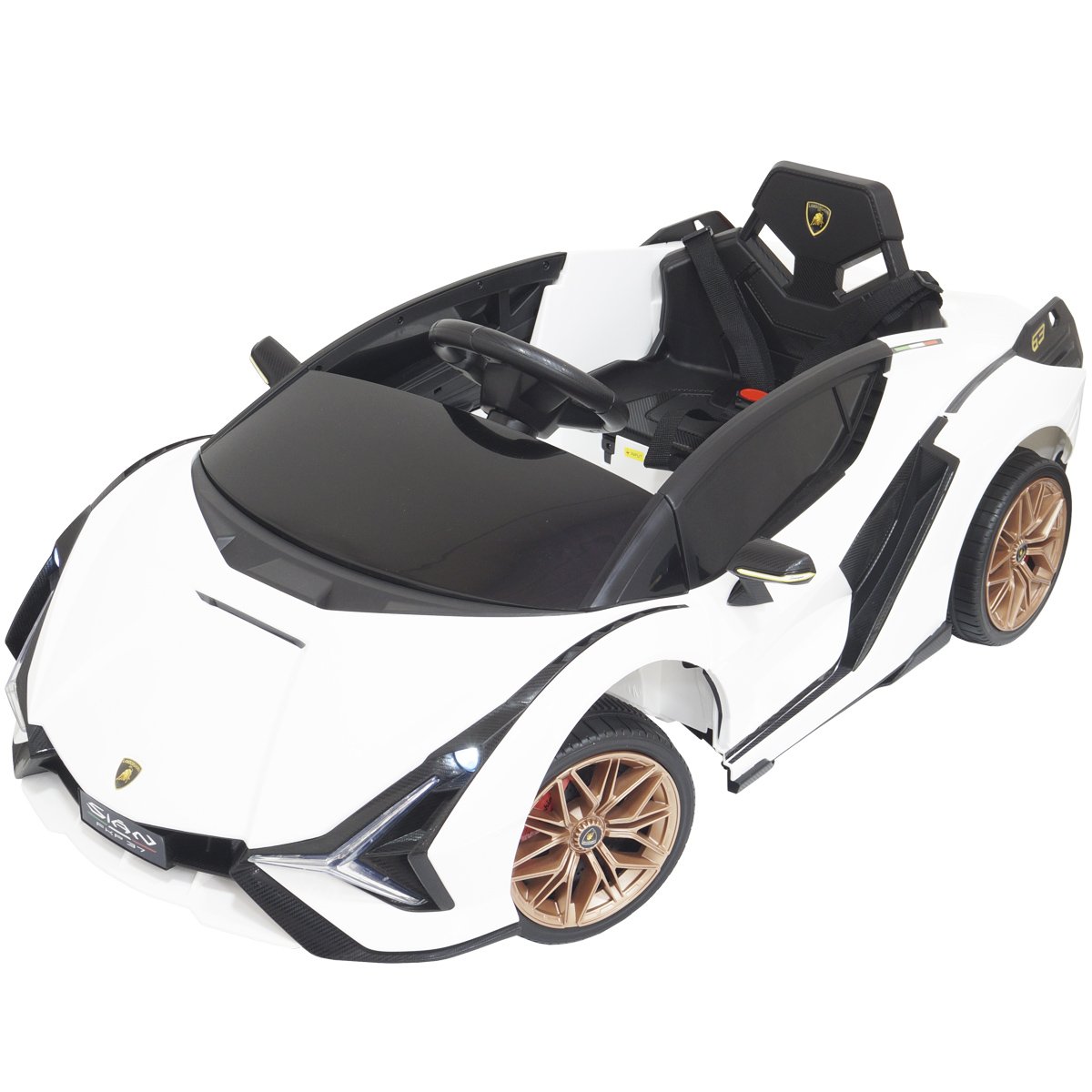 Mini Carro Elétrico Infantil Criança 6V Lamborghini Sián Controle Remoto Brinqway BW-181 - Branco