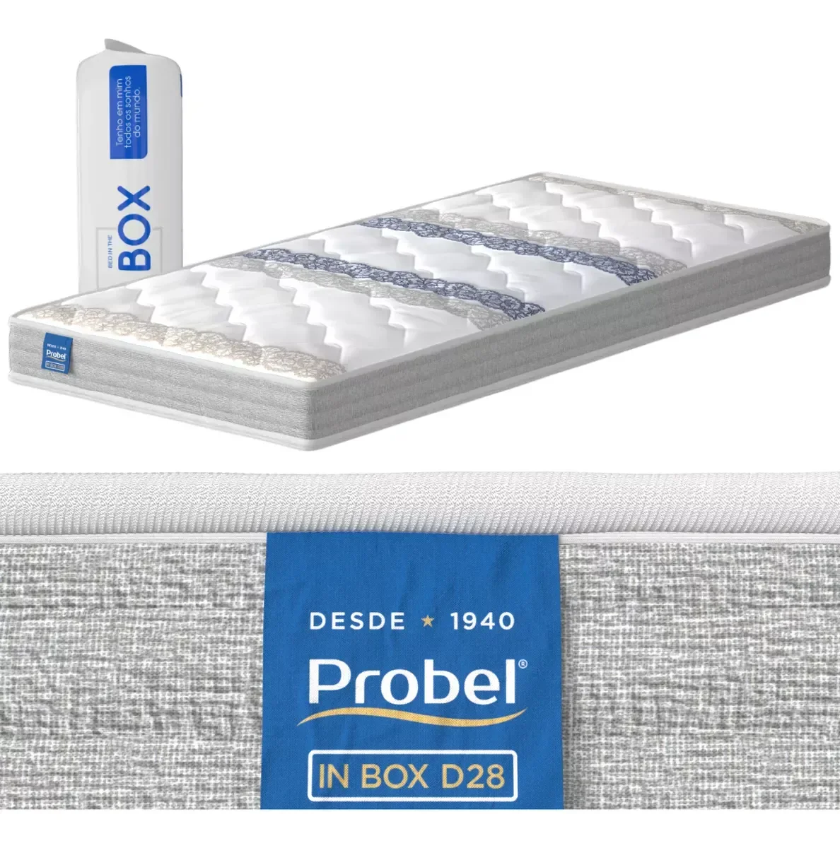 Colchão Solteiro D28 a Vácuo Probel 14cm Altura Alto Confort - Rede Móveis - 4