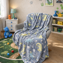 Ver imagem 2 de Cobertor Manta Infantil Solteiro Brilha no Escuro Fleece Magica Quentinha Meninos,Dinossauro